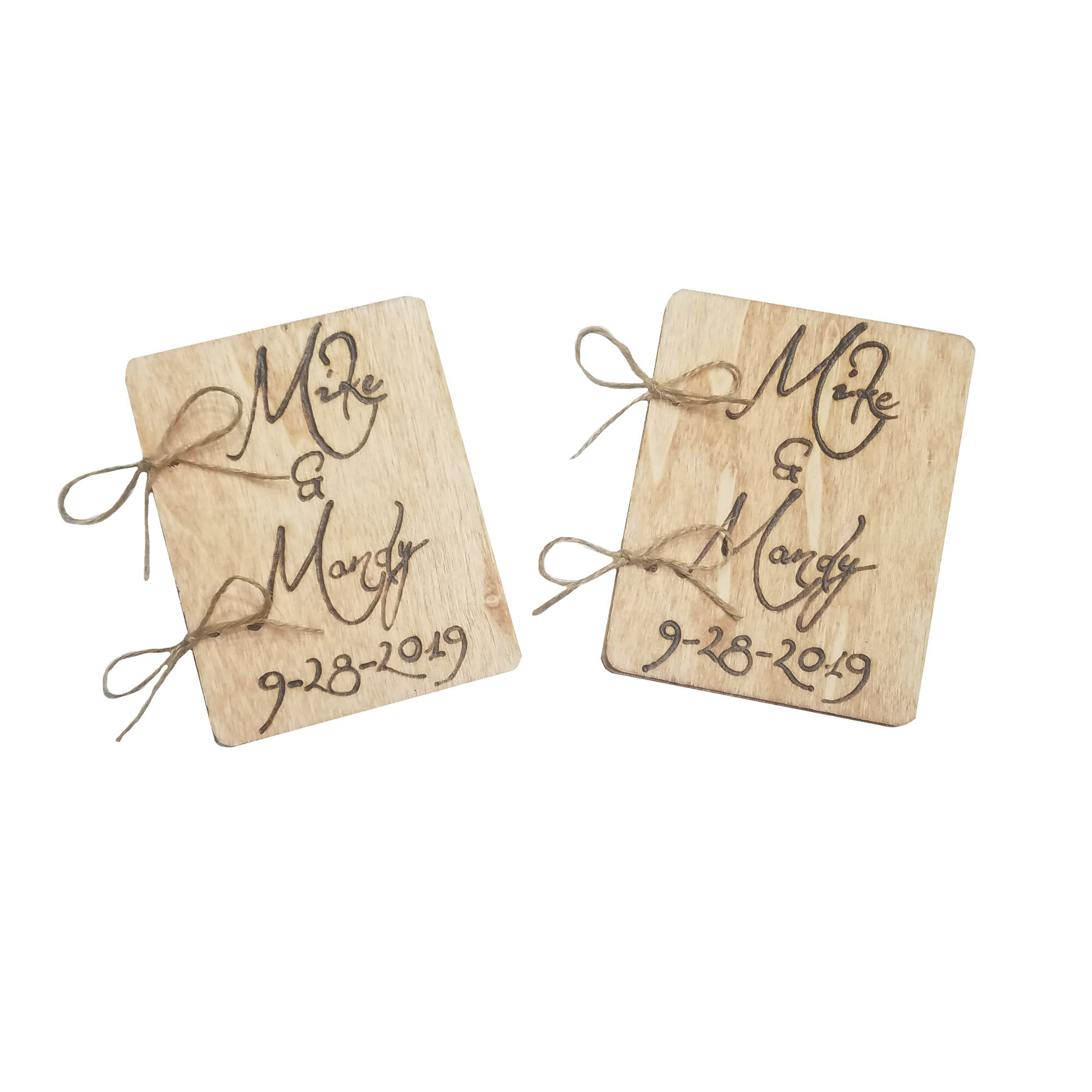 Personalized Wood Burned Vow Books