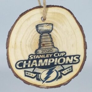 Blue Stanley Cup Champions Tampa Bay Lightning Wooden Ornament